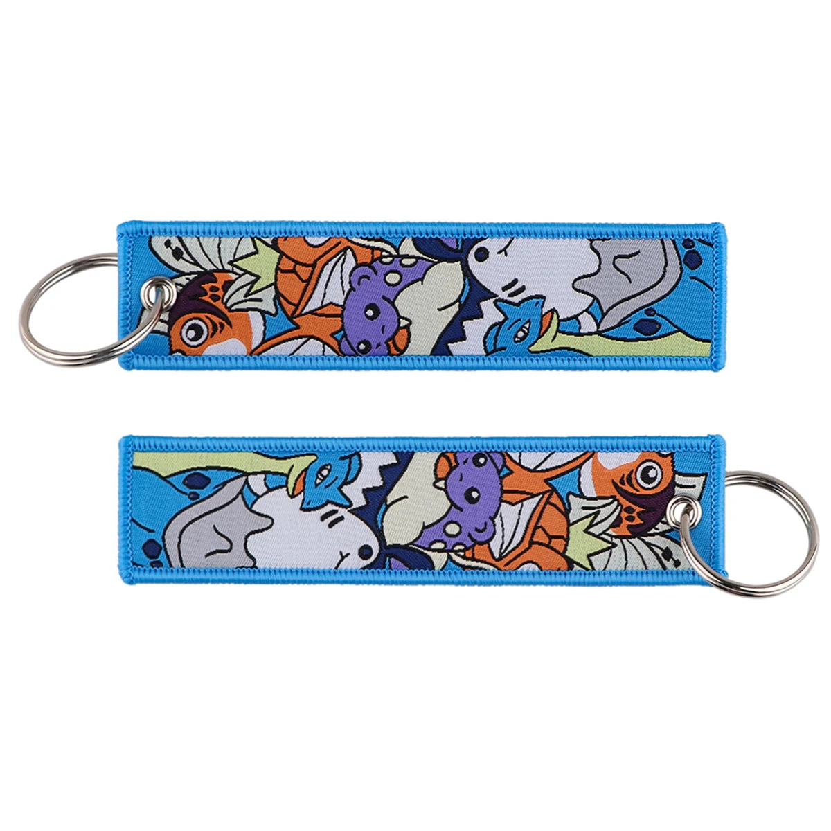 Double-Sided Embroidered Key Tag with Metal Hardware