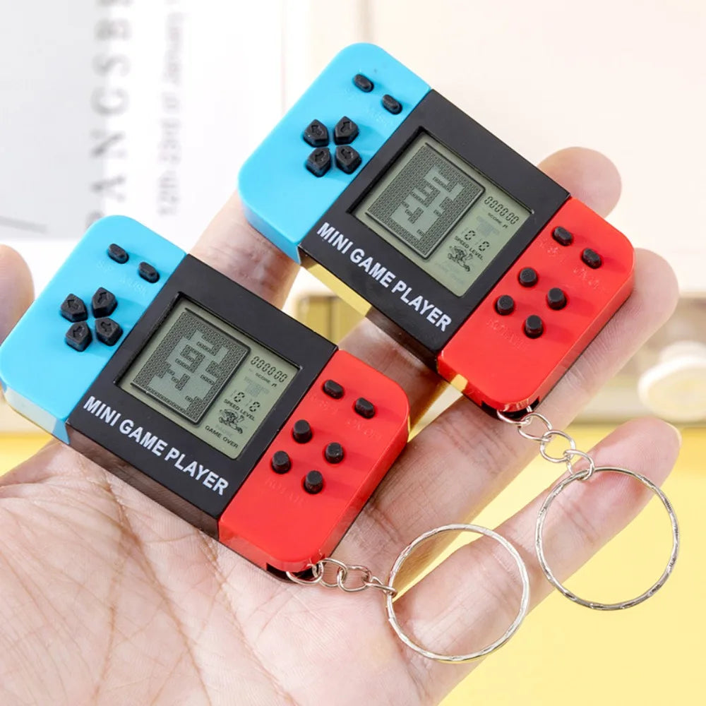 Mini Retro Game Console Keychain with Steel Buckle