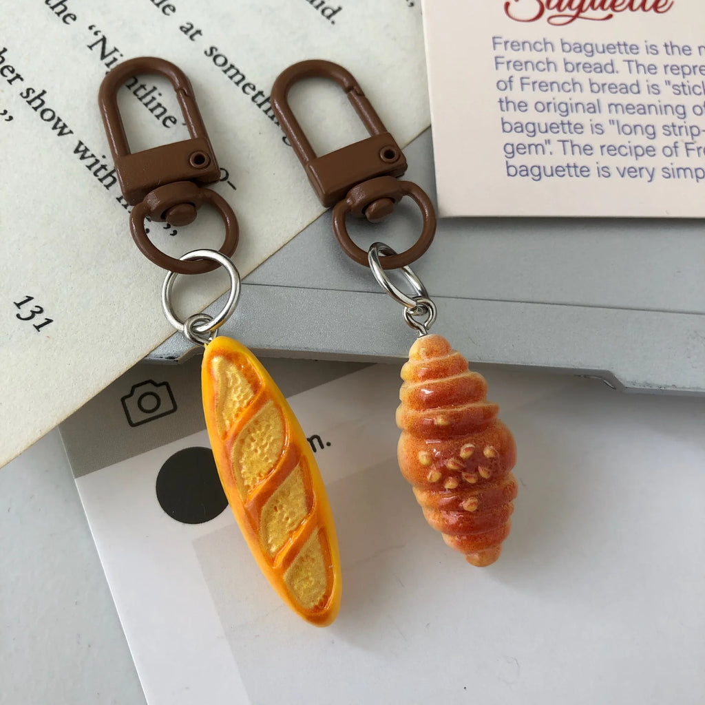 Realistic Bakery Bread Bag Charm Keychain