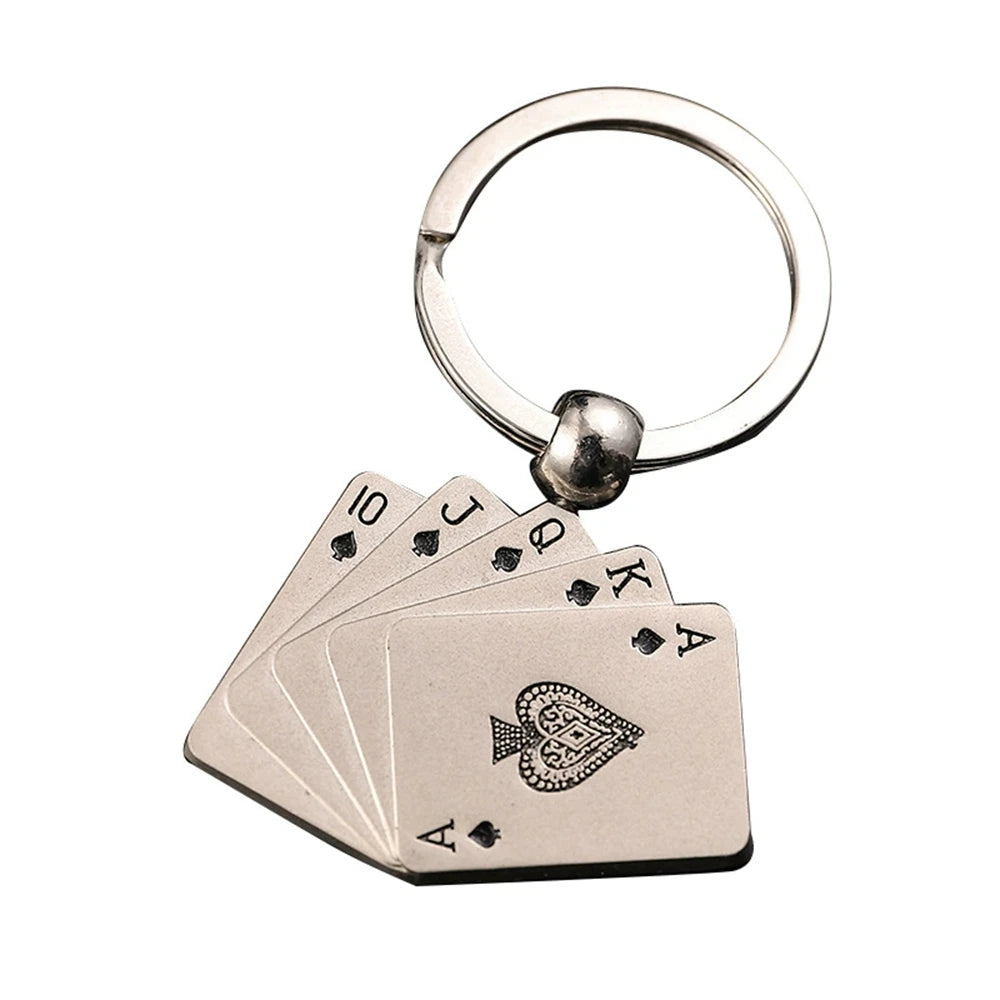 Playing Cards Poker Charm Keychain