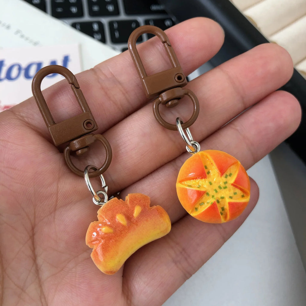 Realistic Bakery Bread Bag Charm Keychain