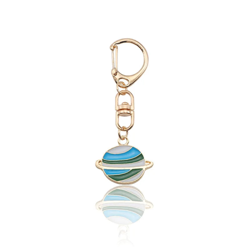 Celestial Space Charm Keychain with D-Shaped Clasp