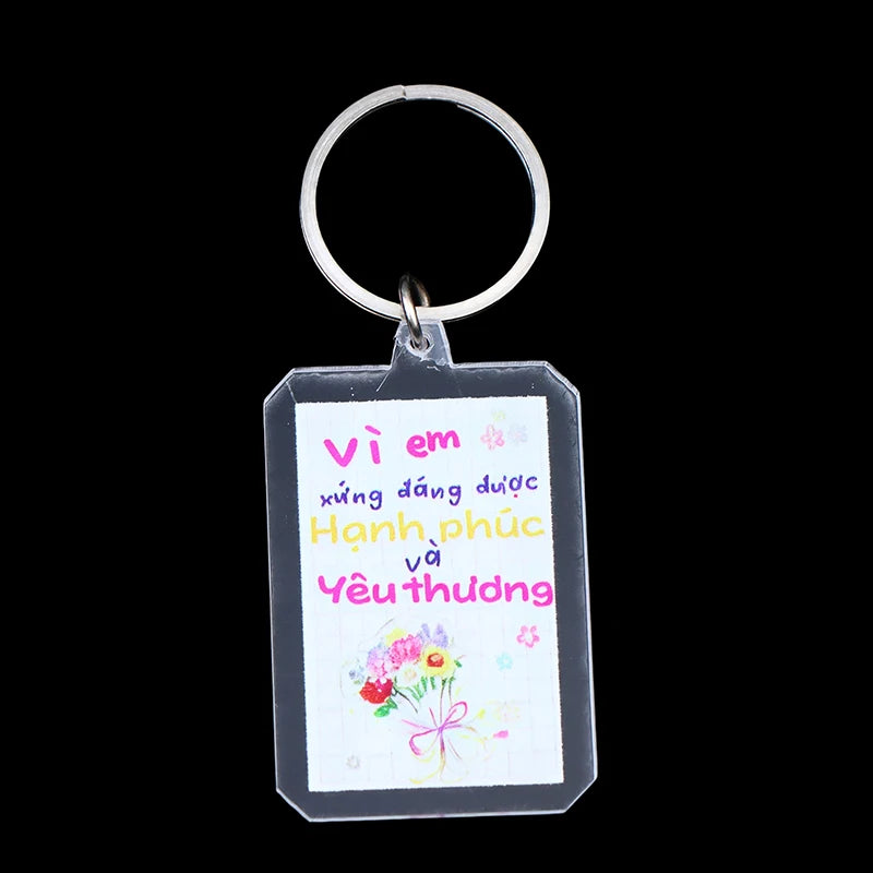Slim Acrylic Cartoon Keychain Charm