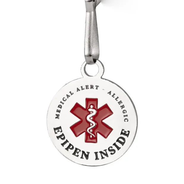Double Snake Tag Medical Keychain Snake Staff Pendant SERVICE DOG Medical Logo Stainless Steel Movable Keychain Small Gift