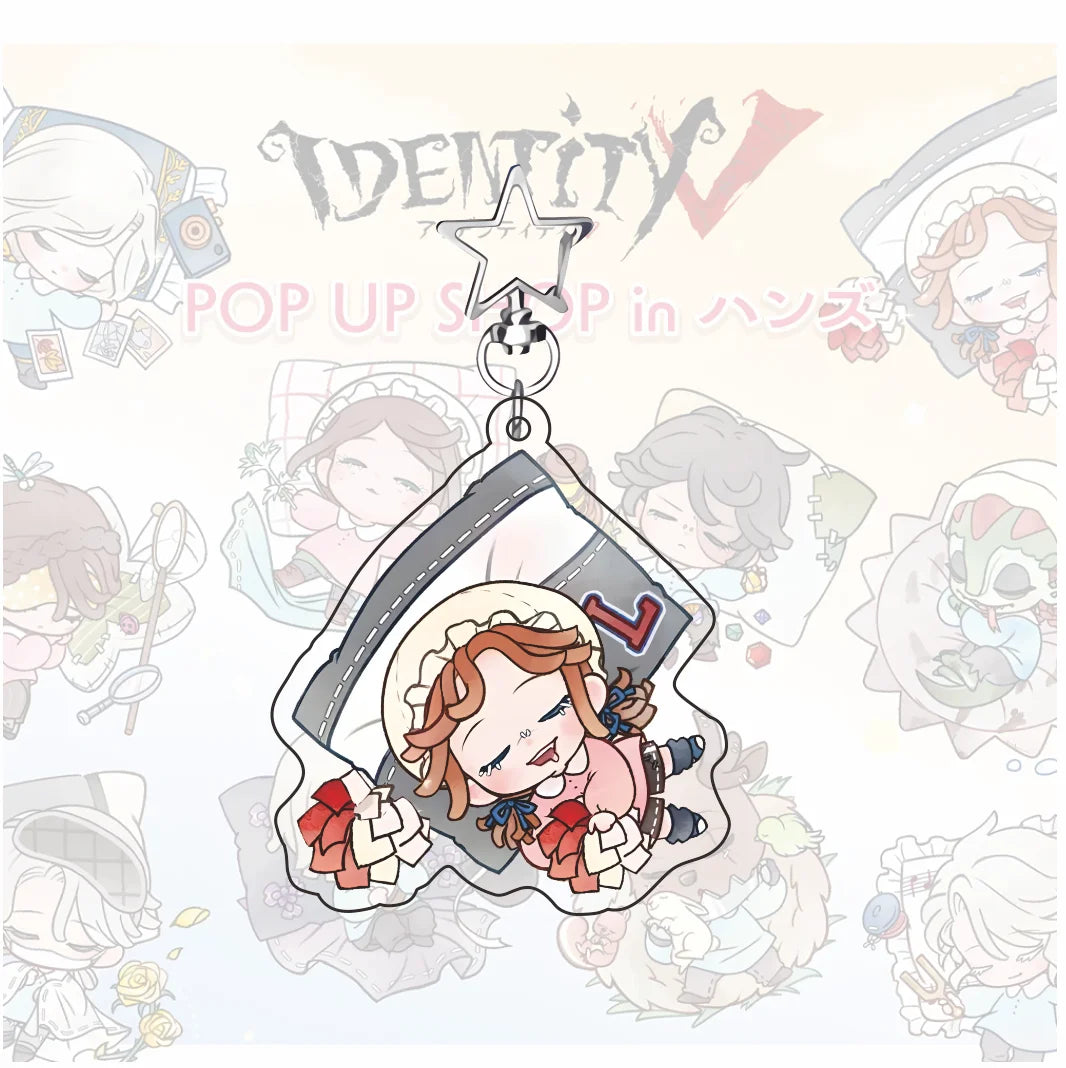 Identity V Keychain, Double Sided Printed Acrylic Proportional Character Pendant, Game Character Keyring Backpack Charm Fan Gift