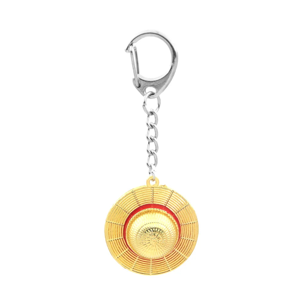 Anime Straw Hat Zinc Alloy Keychain