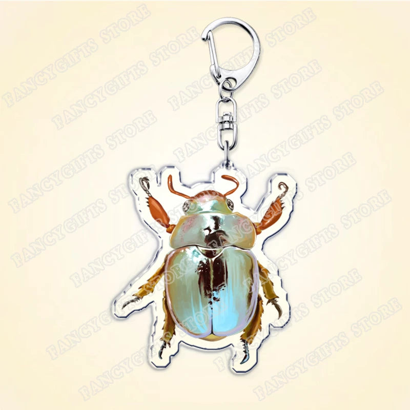 Beetle Acrylic Keychain with Lobster Clasp