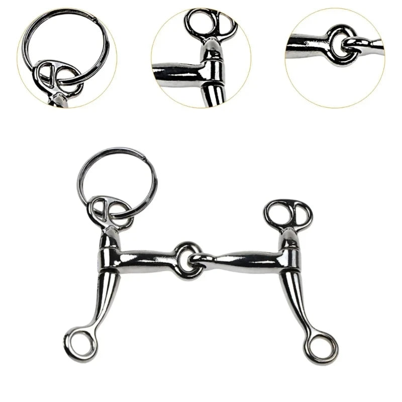 Snaffle Bit Keychain in Silver-Tone Alloy