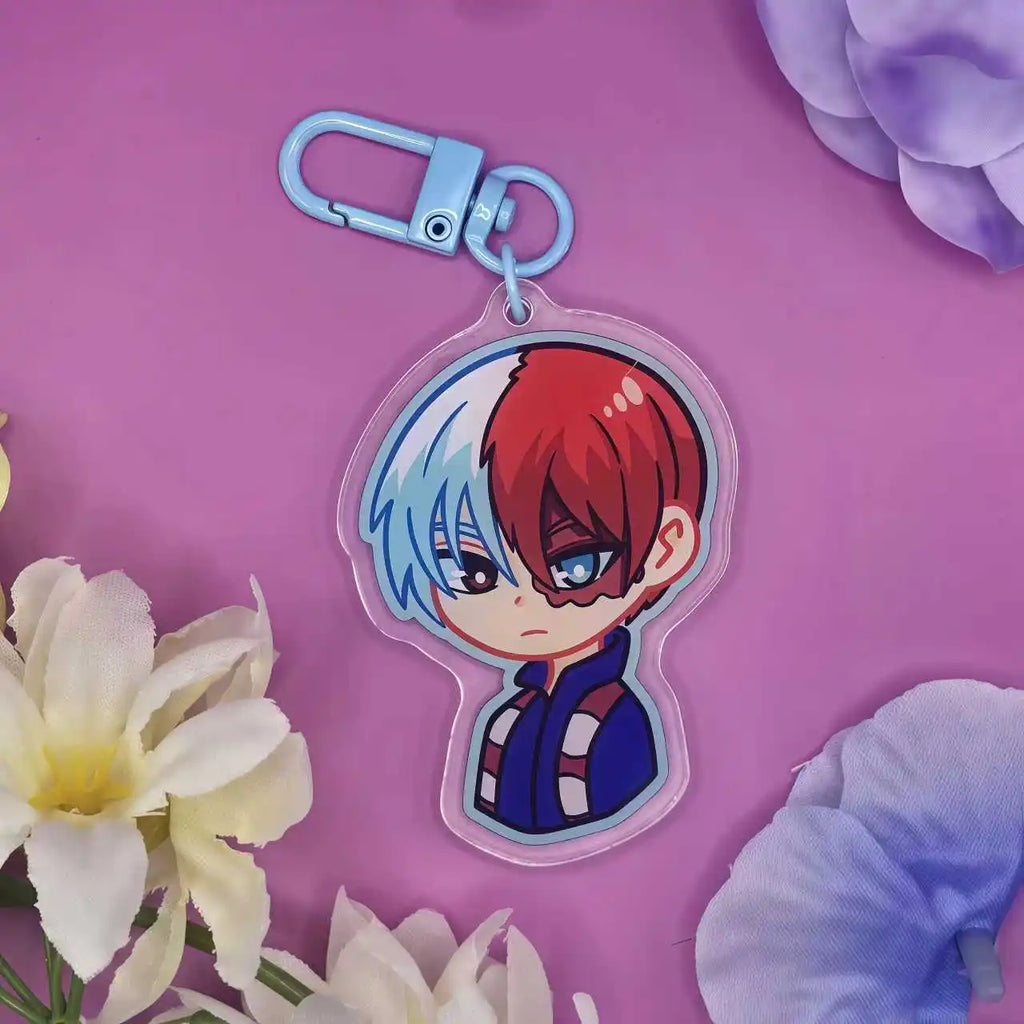 My Academia Acrylic Keychain - Cute Chibi Izuku Midoriya, Katsuki Bakugo, Shoto Todoroki, Aizawa, Denki Kaminari Charms