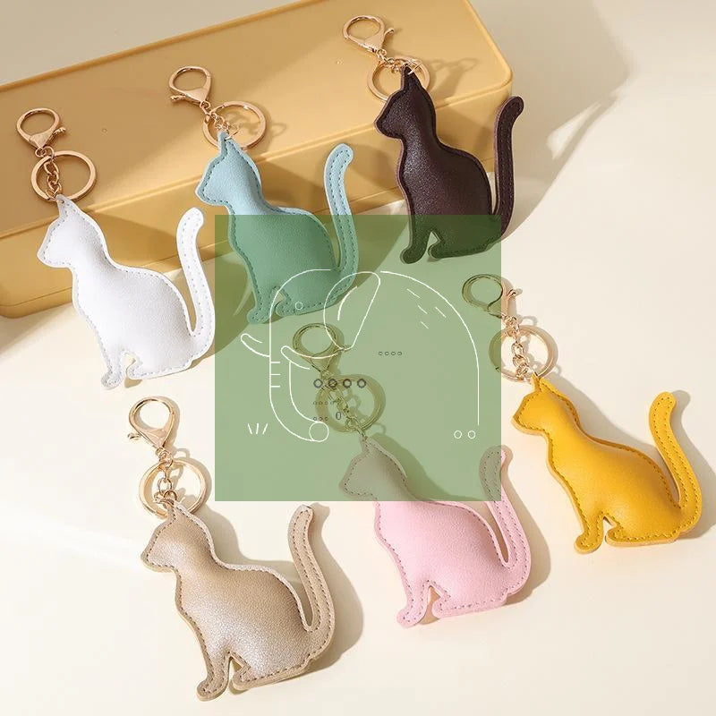 Cat-Shaped Keychain with Zinc Alloy Clasp