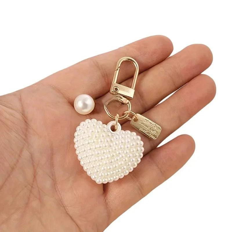 Pearl Pendant Metal Keychain