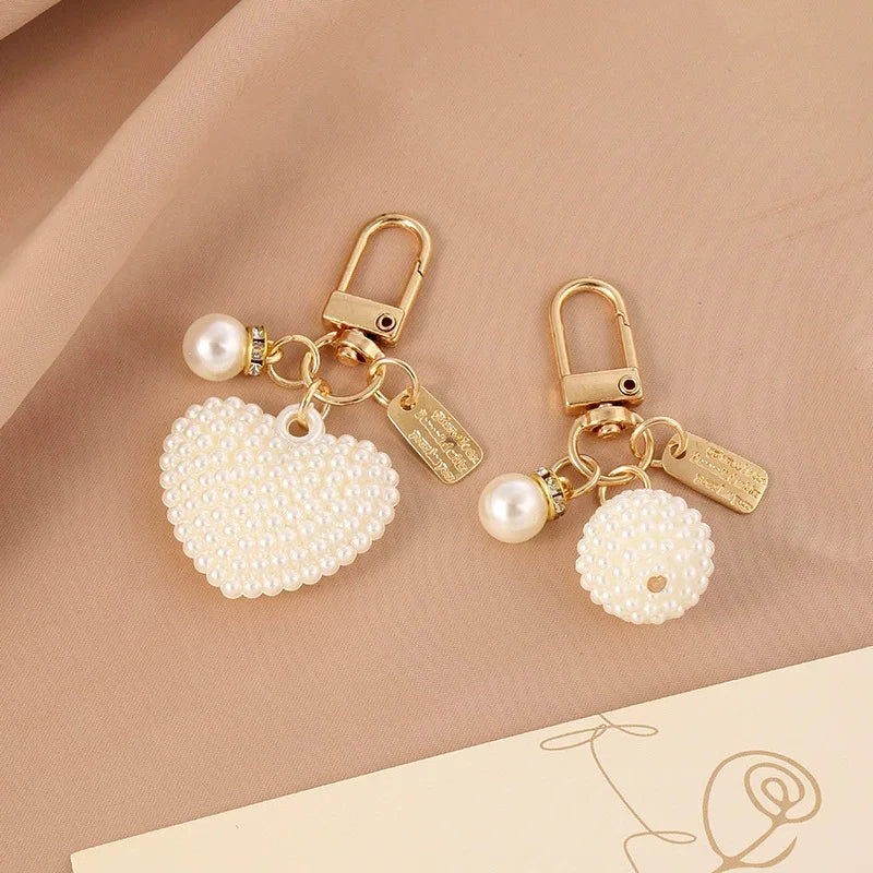Pearl Pendant Metal Keychain