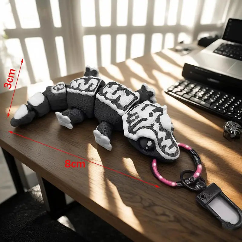 Articulated Gecko Keychain with Movable Limbs