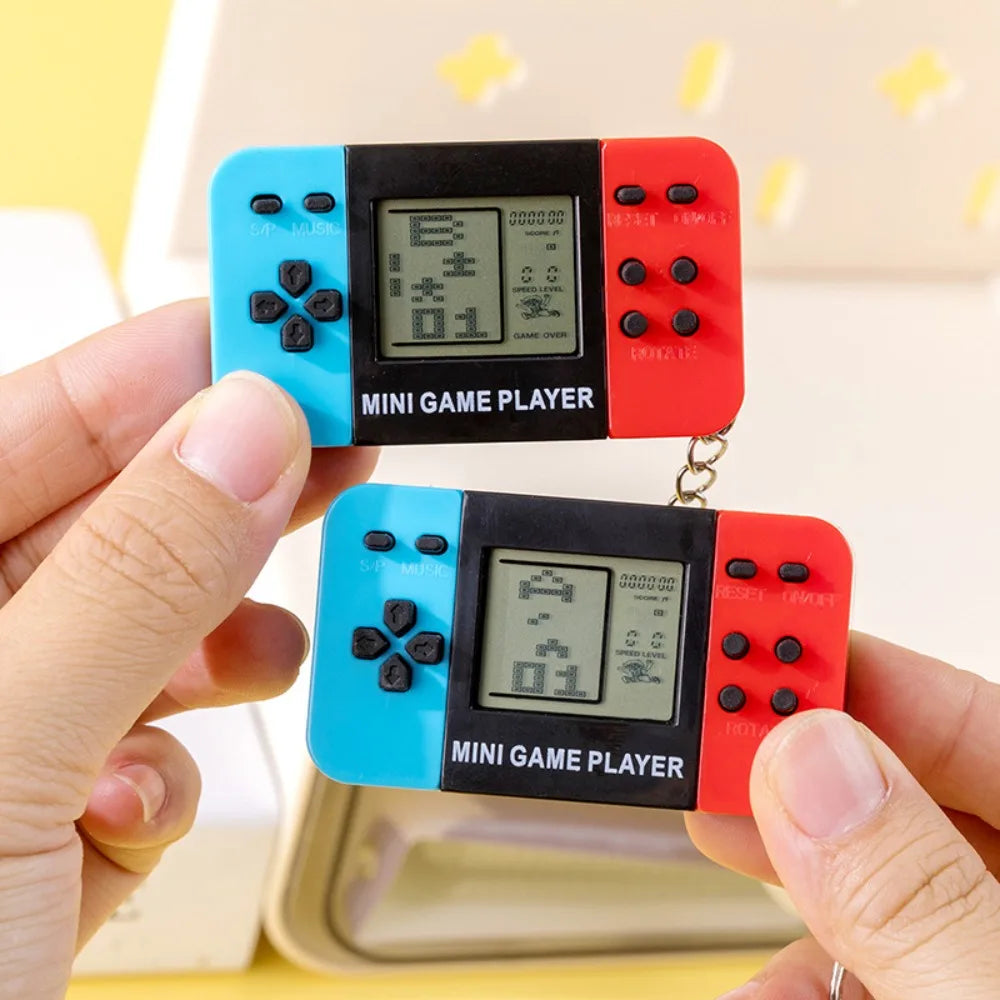 Mini Retro Game Console Keychain with Steel Buckle