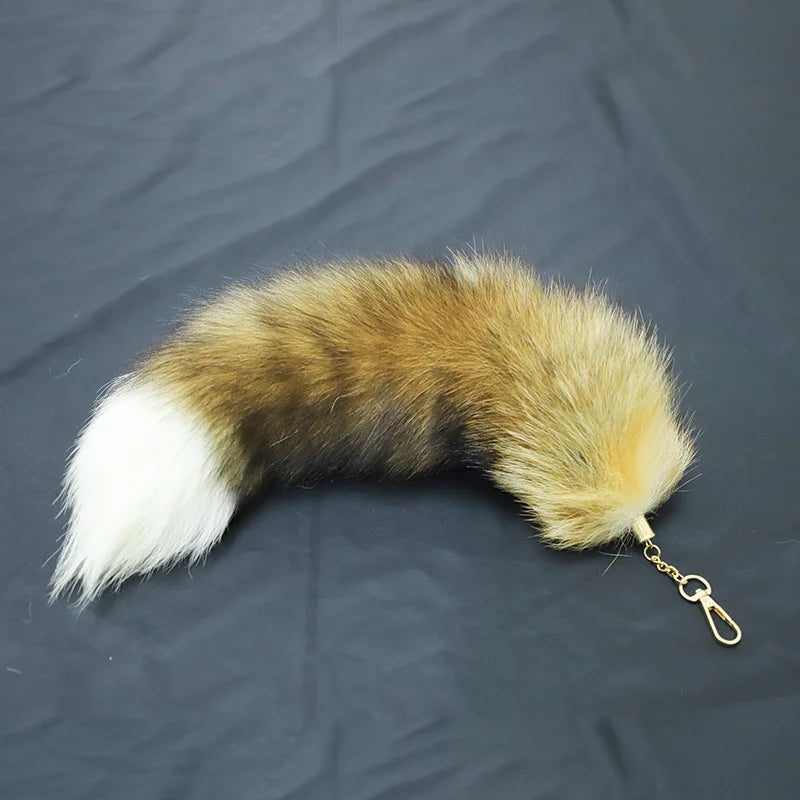 Fox Tail Keychain with Swivel Clasp