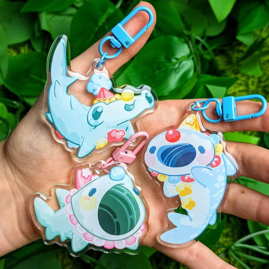 Clown Shark Keychains for Adults And Kids - Unique Sea Creature Keyring - Marine Life Themed Accessory