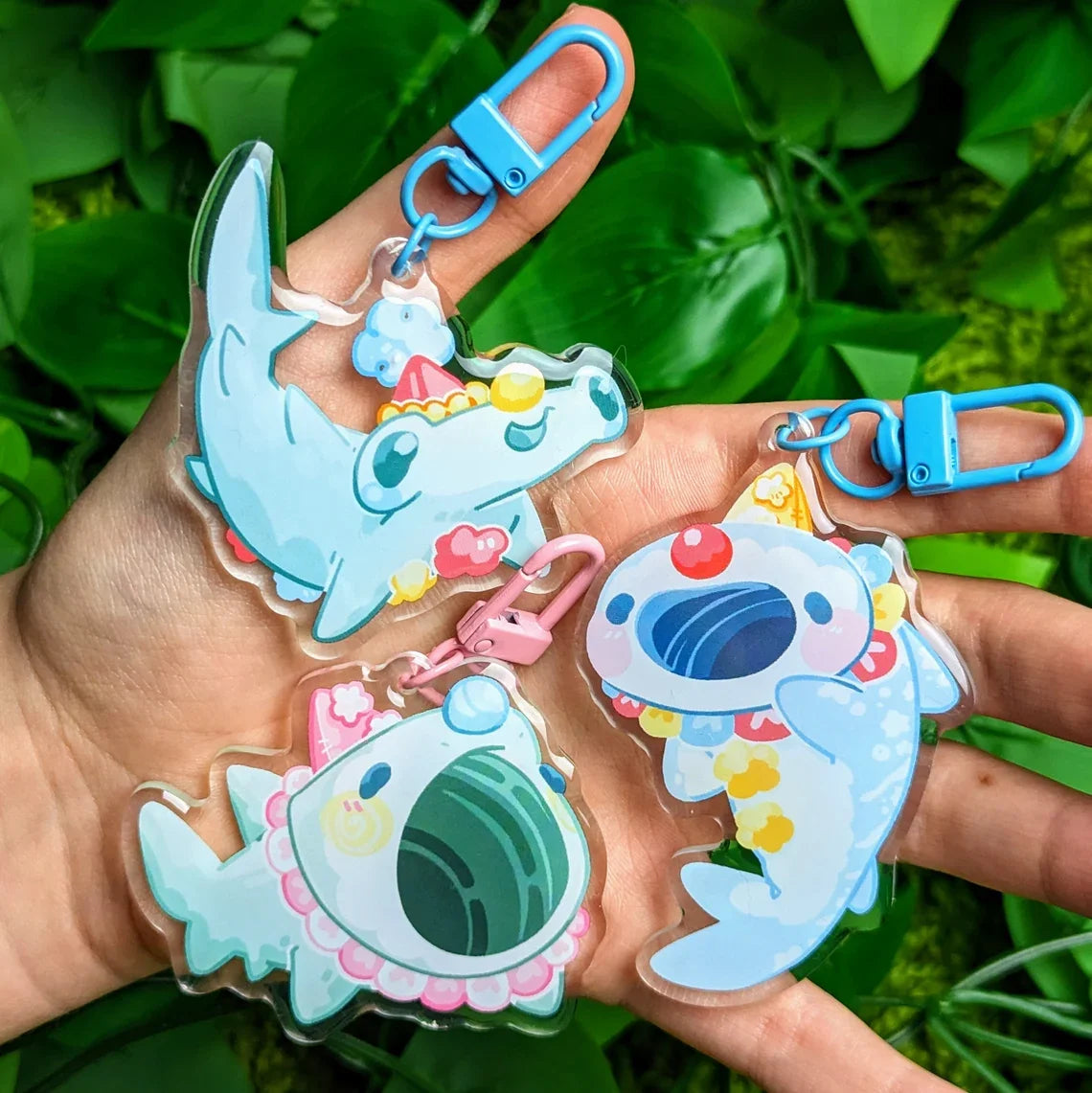 Clown Shark Keychains for Adults And Kids - Unique Sea Creature Keyring - Marine Life Themed Accessory
