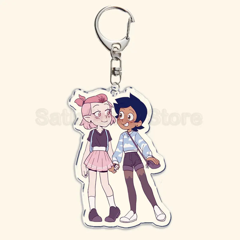 Printed Acrylic Character Keychain with Metal Clasp