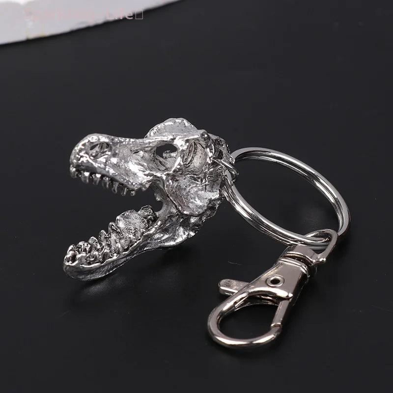 Tyrannosaurus Rex Skull Metal Keychain