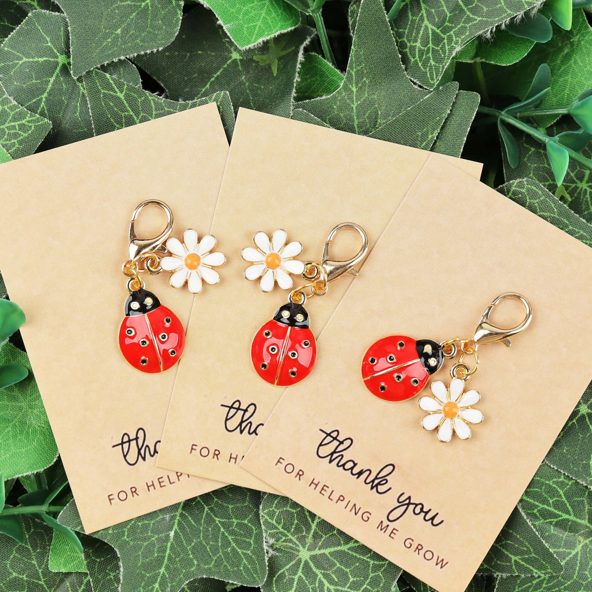Ladybug Keychains with Thank-You Cards