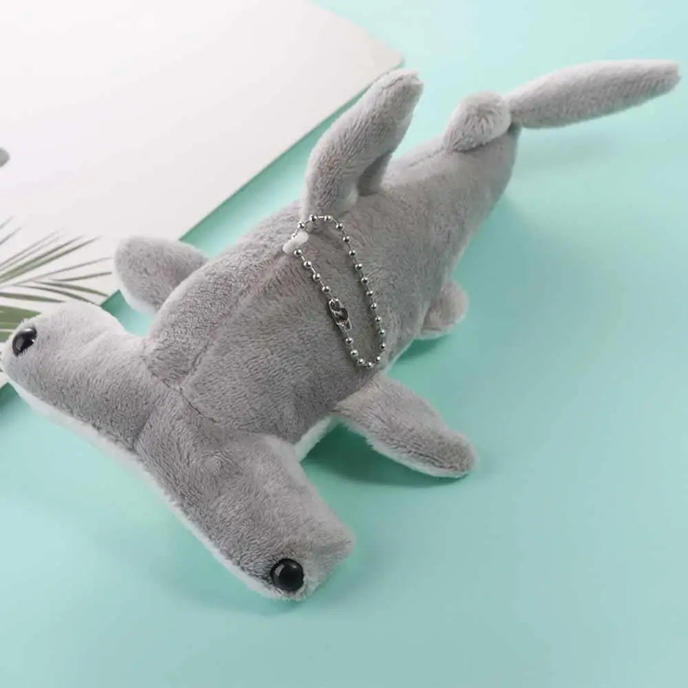 Plush Hammerhead Shark Keychain with Ball Chain