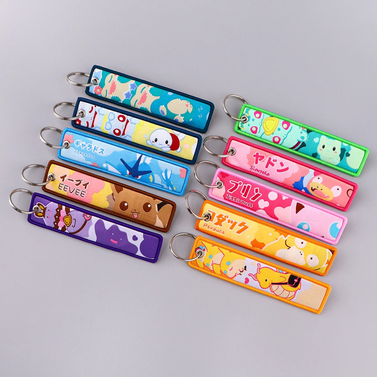 Double-Sided Embroidered Key Tag with Metal Hardware