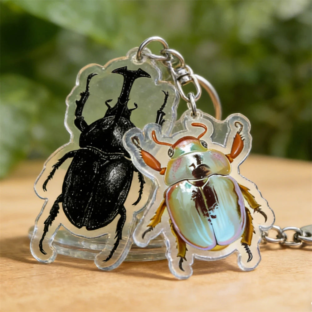 Beetle Acrylic Keychain with Lobster Clasp