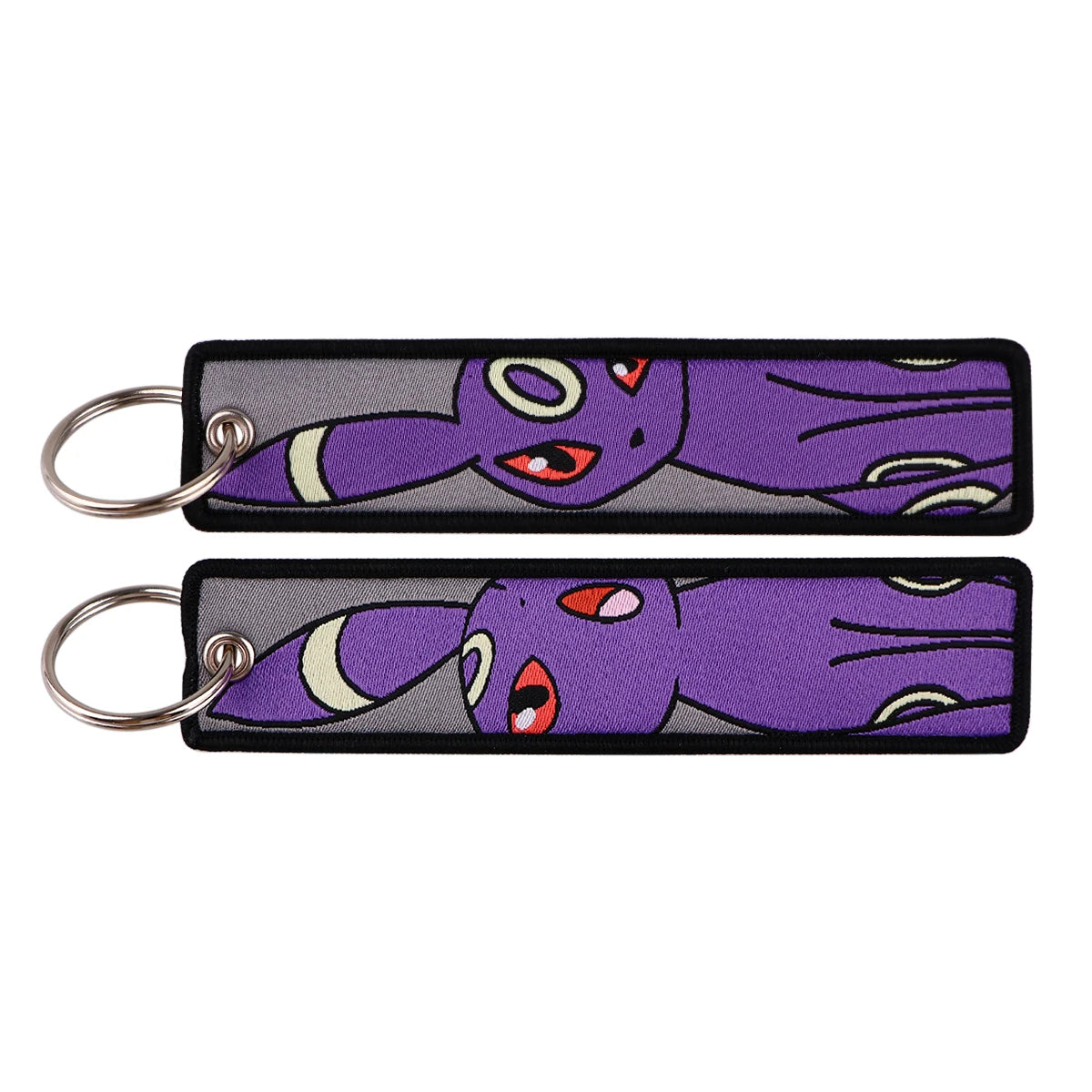 Double-Sided Embroidered Key Tag with Metal Hardware