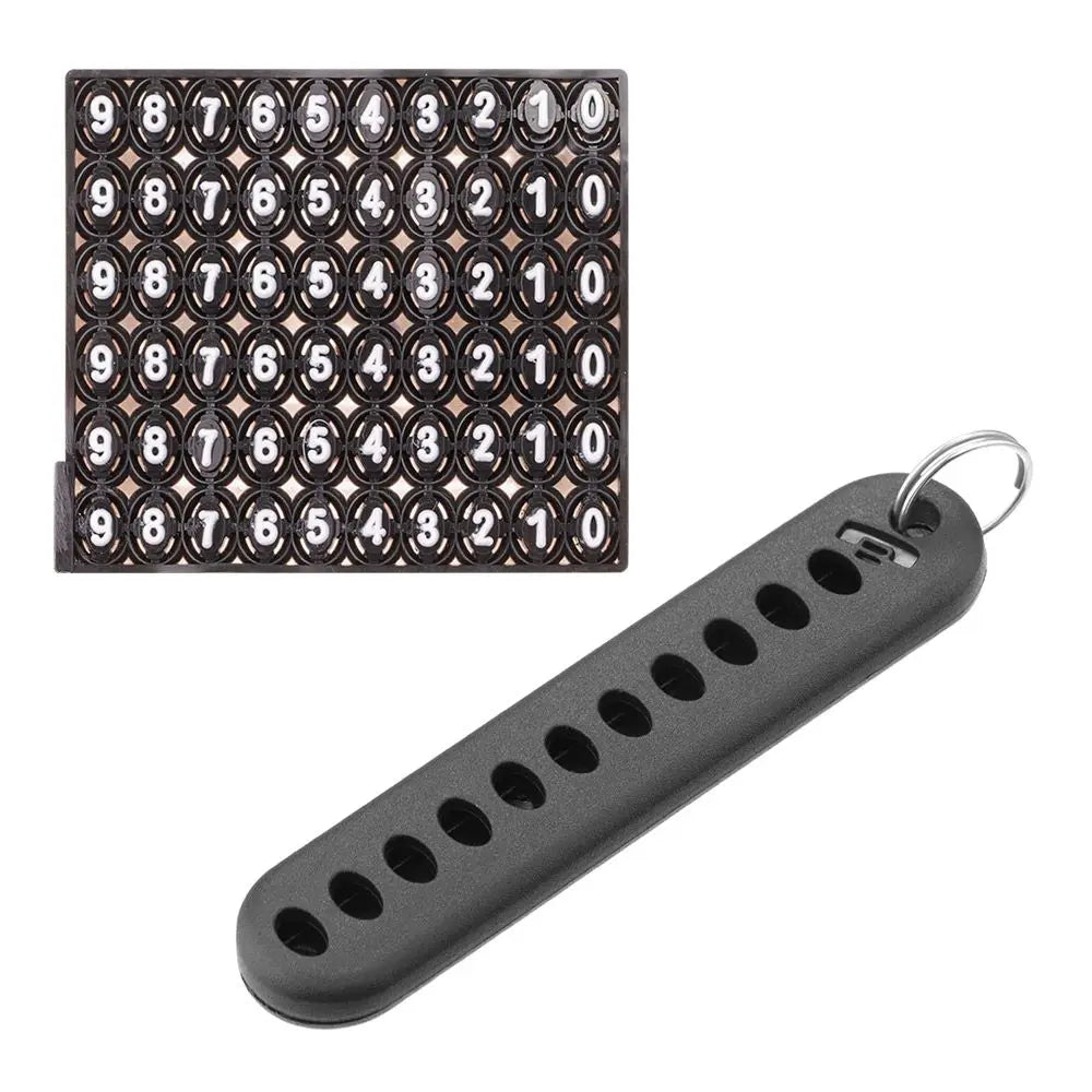 Phone Number Keychain Tag with Split Ring
