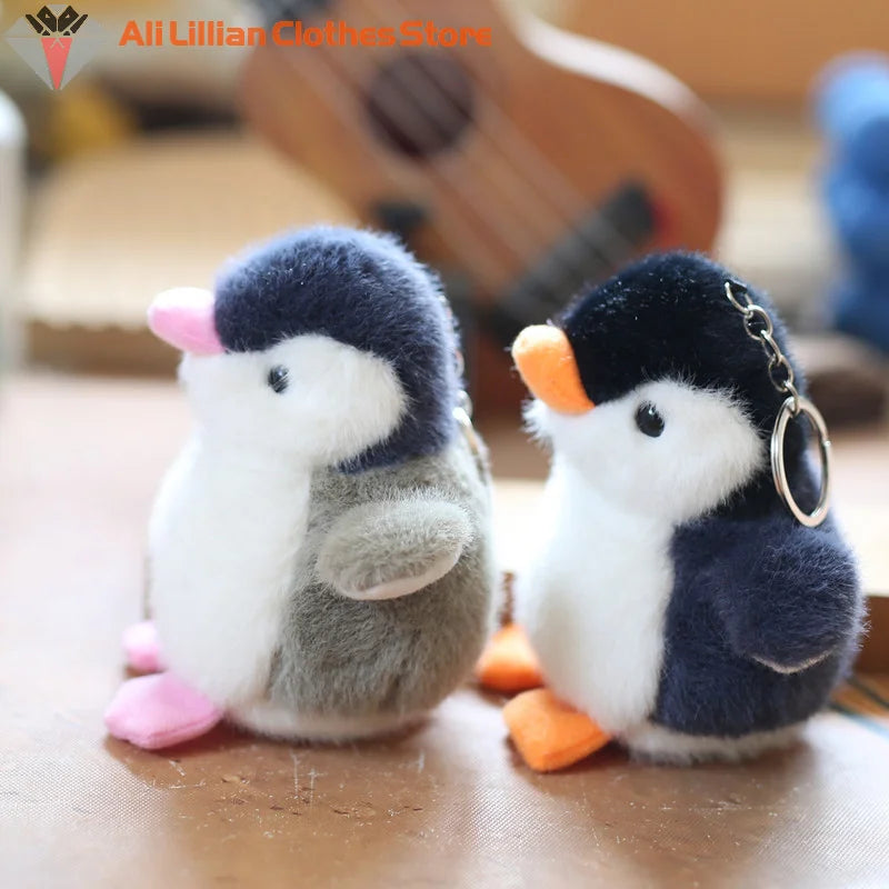 Plush Penguin Keychain with Split Ring