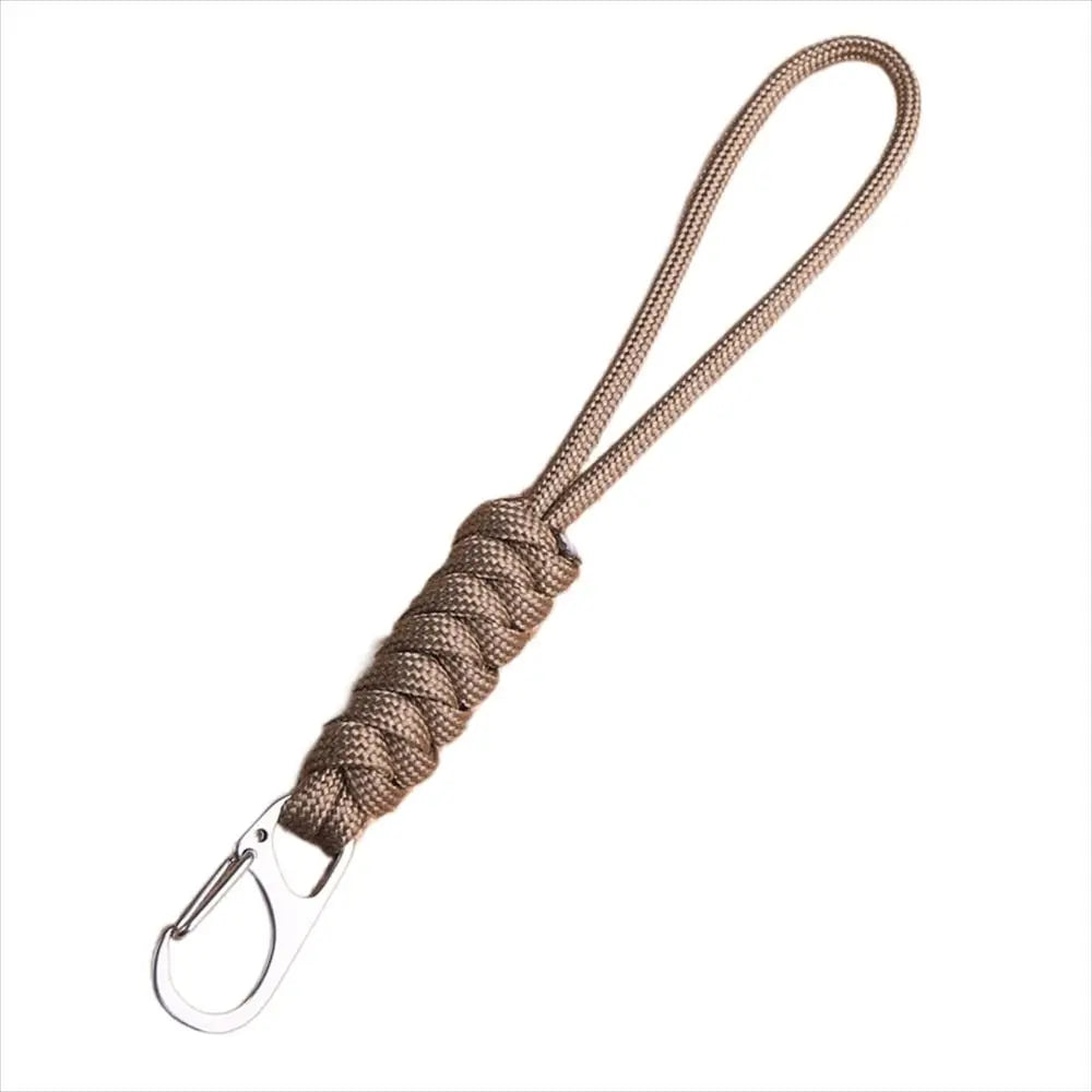Snake Knot Paracord Keychain Outdoor Rope Handmade Braided Woven Keychain Metal Backpack Buckle Umbrella Rope Keyring