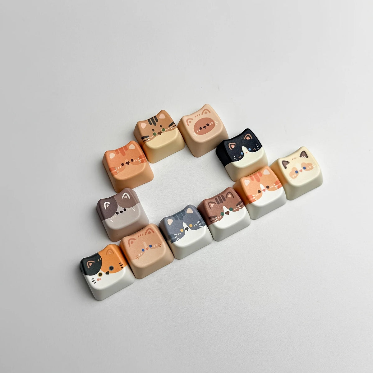 Cat Keyboard Button Keychain with Clip