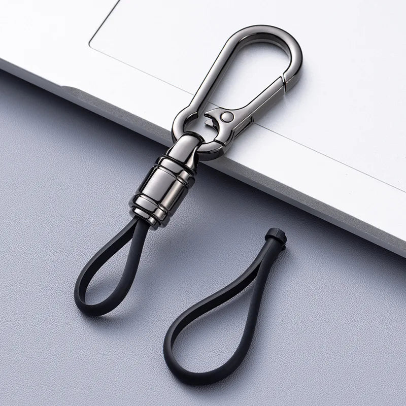 Keychain Attachment with Metal Clasp and Flexible Loop
