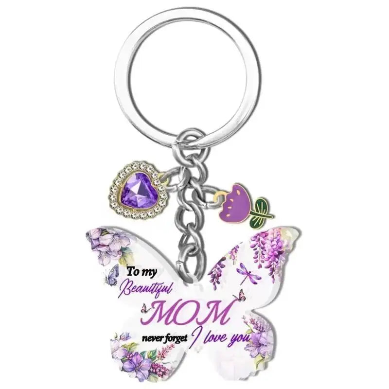 Butterfly Keychain with Inspirational Verse