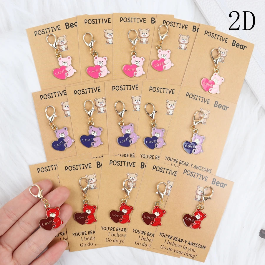 Bear Keychain Set with Lobster Clasp