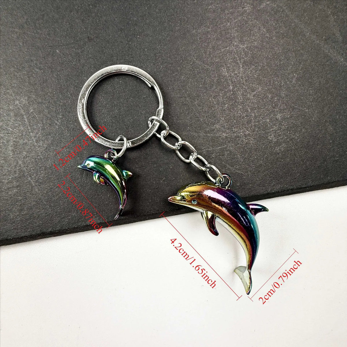 3D Dolphin Keychain in Zinc Alloy
