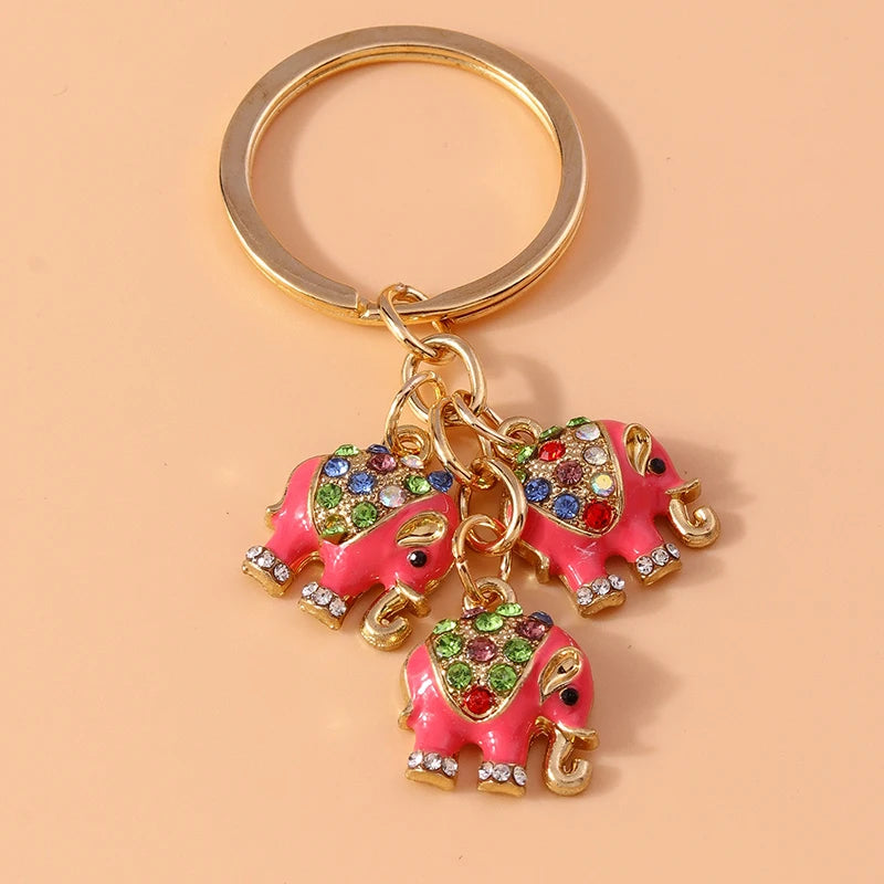 Enamel Ladybug Keychain with Silver-Tone Ring