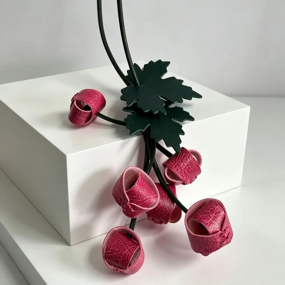Woven Grape Bag Charm in PU Leather