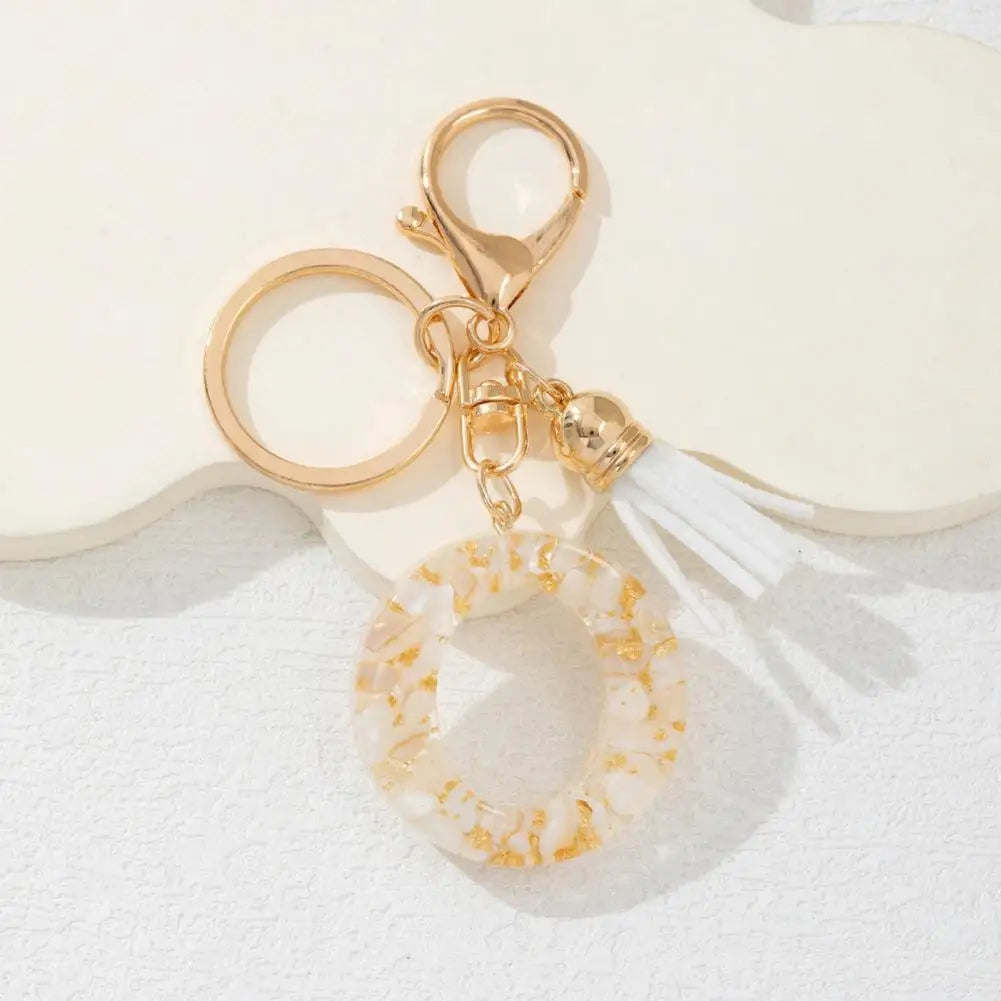 Resin Alphabet Letter Keychain with Tassel