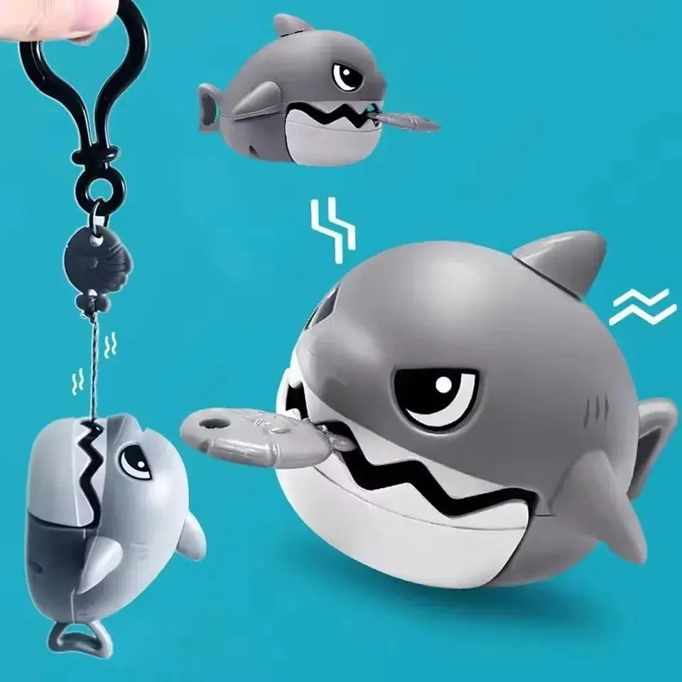 Cartoon Shark Pull-Line Keychain