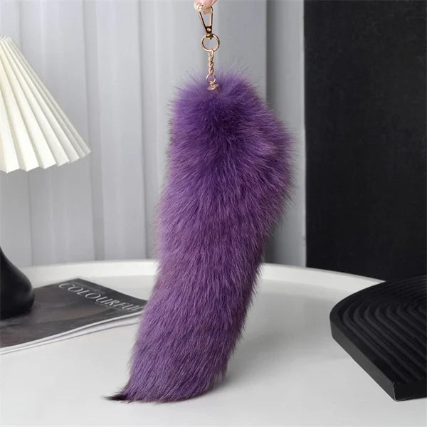 Fox Tail Keychain with Swivel Clasp