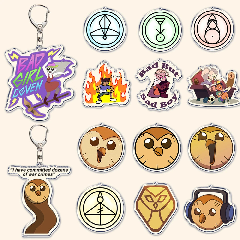 Printed Acrylic Character Keychain with Metal Clasp