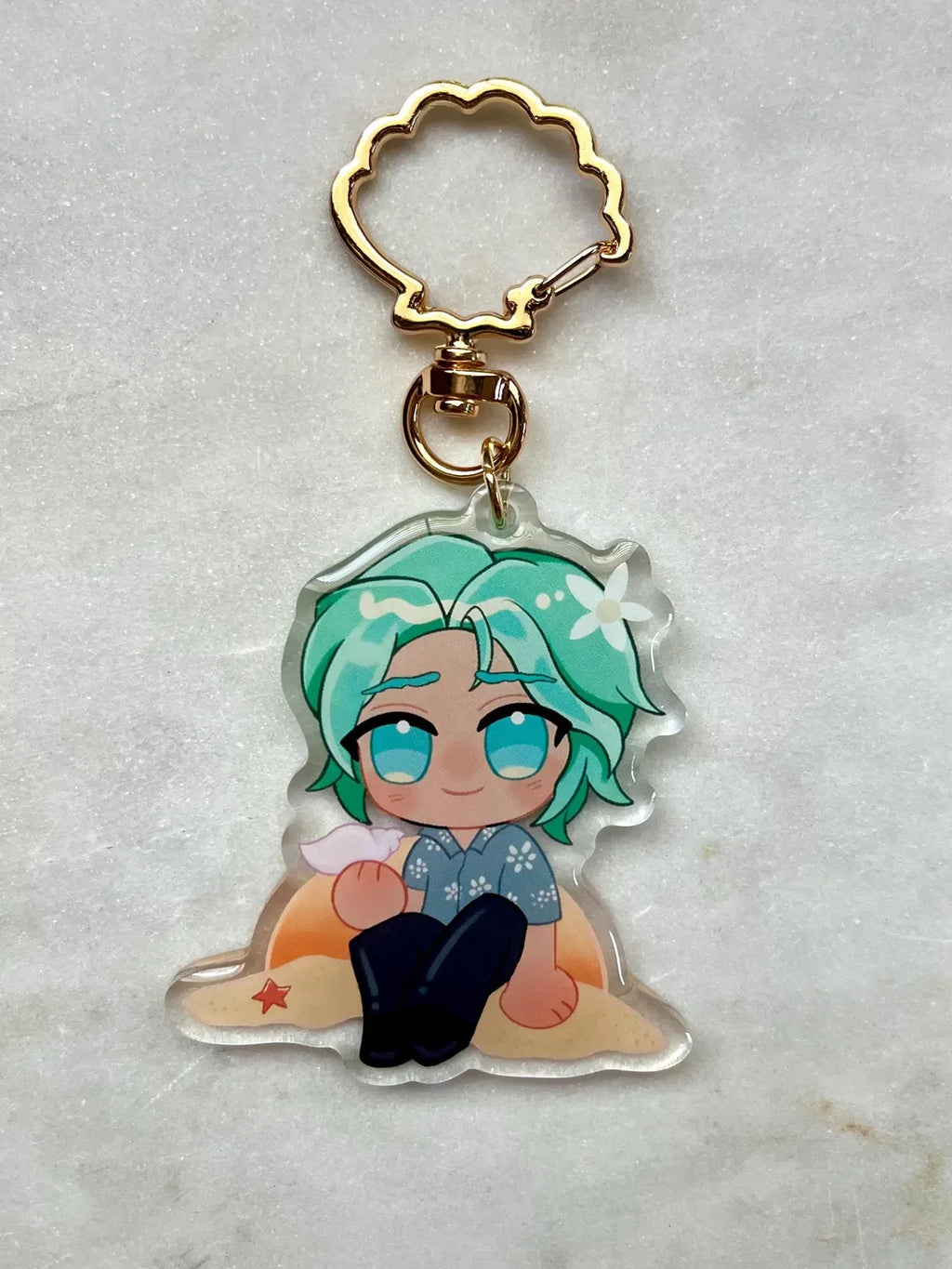 Anime Acrylic Charm Keychain with Zinc Alloy Clip