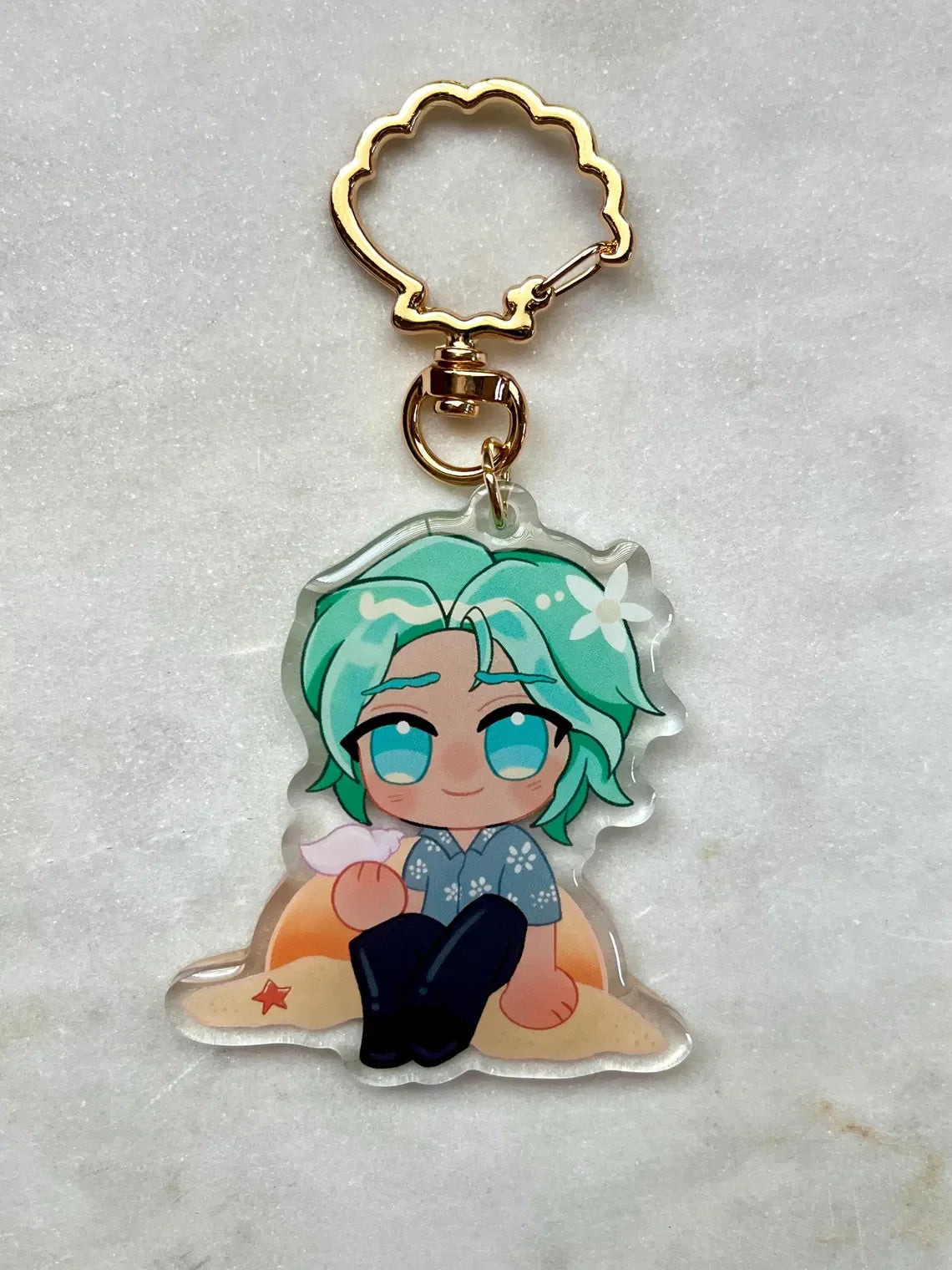 Anime Acrylic Charm Keychain with Zinc Alloy Clip