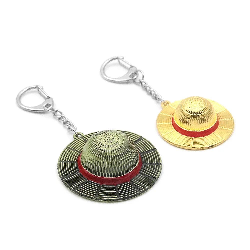 Anime Straw Hat Zinc Alloy Keychain