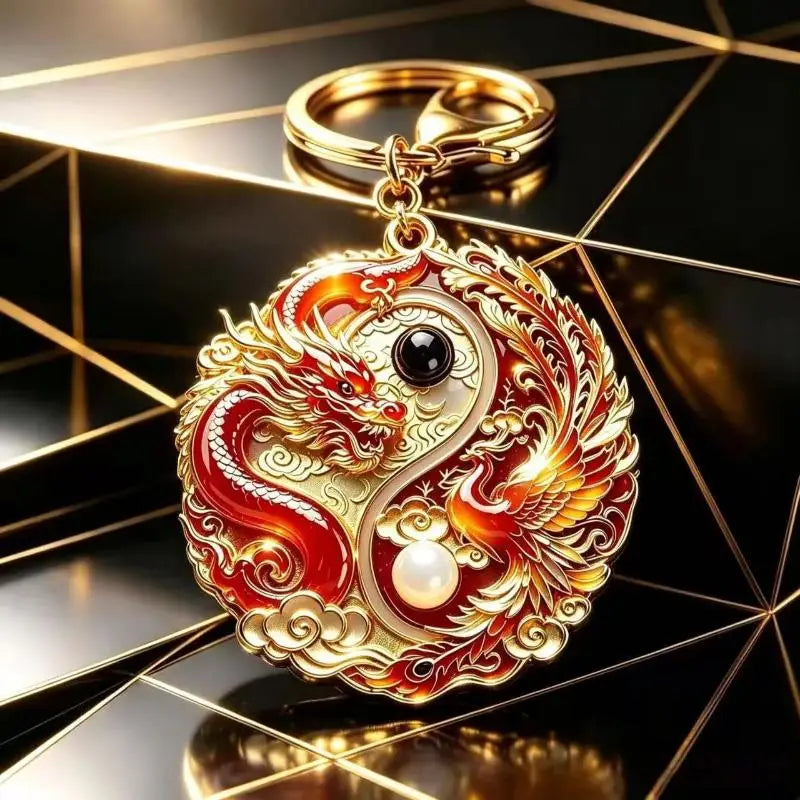 Enamel Blessing Keychain Luxury High End Metal Pendant Premium Bag Charm for Office Lady Bag Decoration