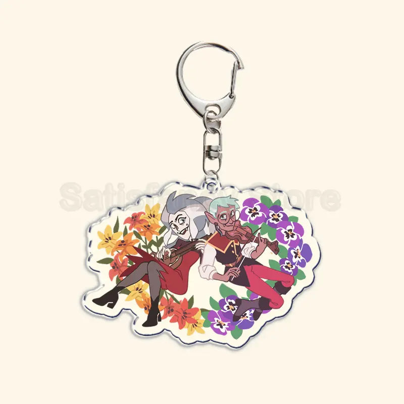 Printed Acrylic Character Keychain with Metal Clasp