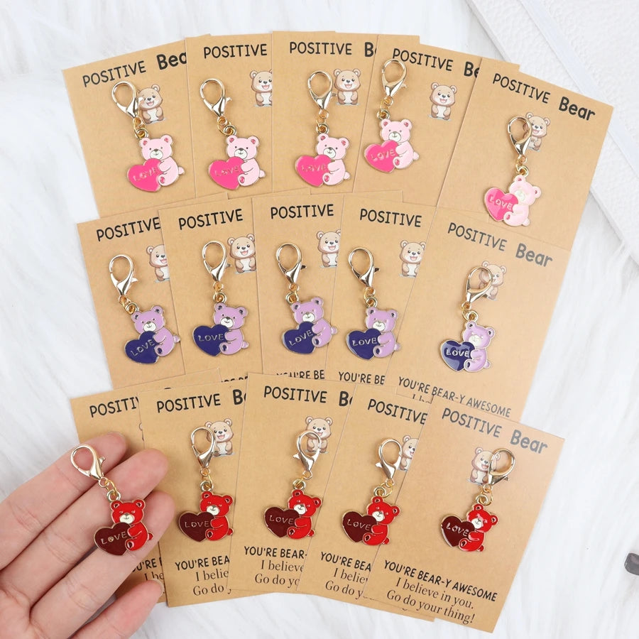 Bear Keychain Set with Lobster Clasp