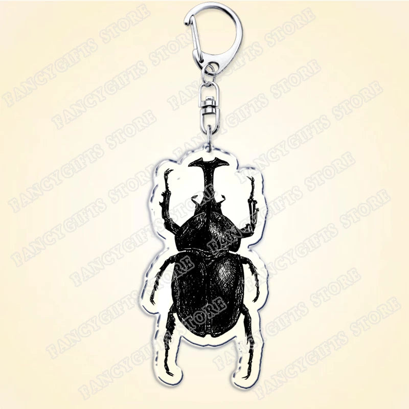 Beetle Acrylic Keychain with Lobster Clasp