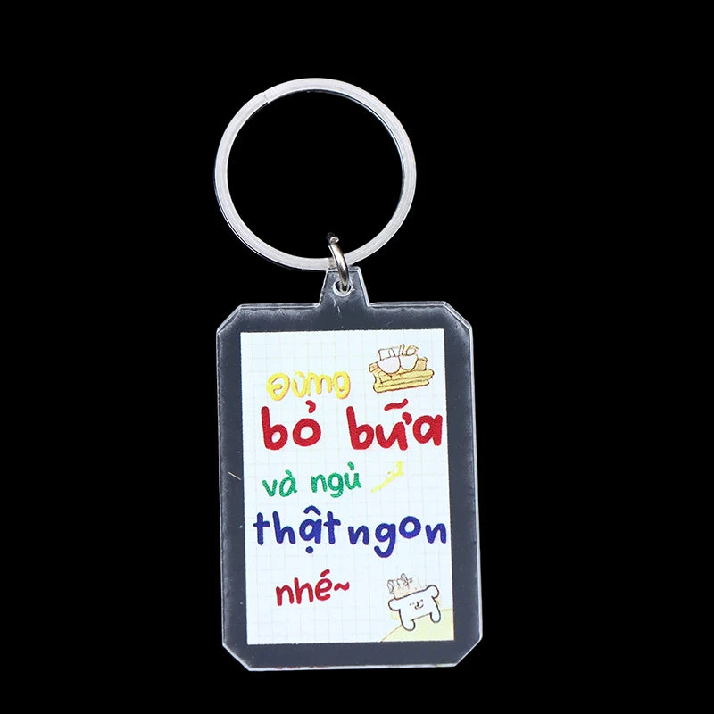 Slim Acrylic Cartoon Keychain Charm